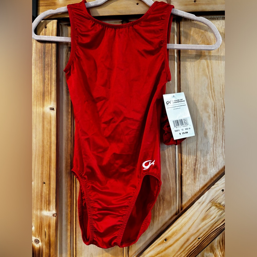 Red gymnastics leotard size AS